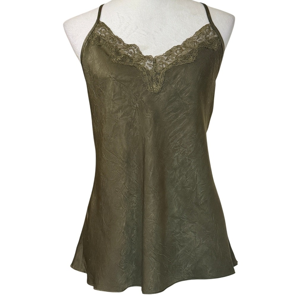 Linea Donatella Lace Trim Satin Camisole Top XL Fairy Whimsigoth Romantic Goth - Picture 10 of 10